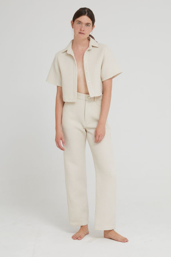 Aniela Parys Mera Waffle Shirt - cream