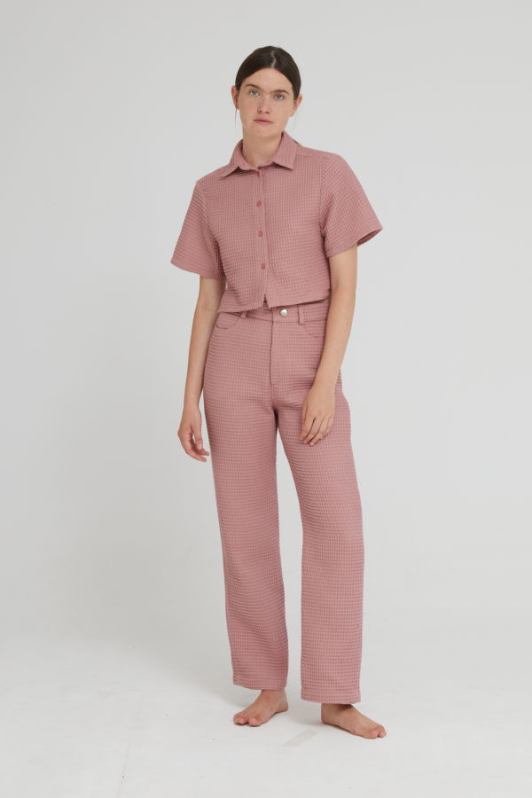 Aniela Parys Mera Waffle Shirt - pink