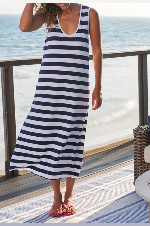 Frank & Eileen Dylan Scoop Neck Dress - Nautical Stripe
