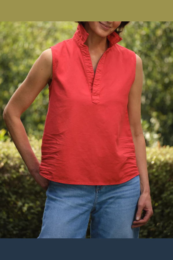 Frank & Eileen Olivia Sleeveless Polo Shirt - Cherry