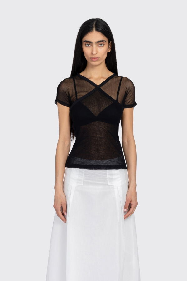 Paloma Wool Olimpia Mesh Top - Black