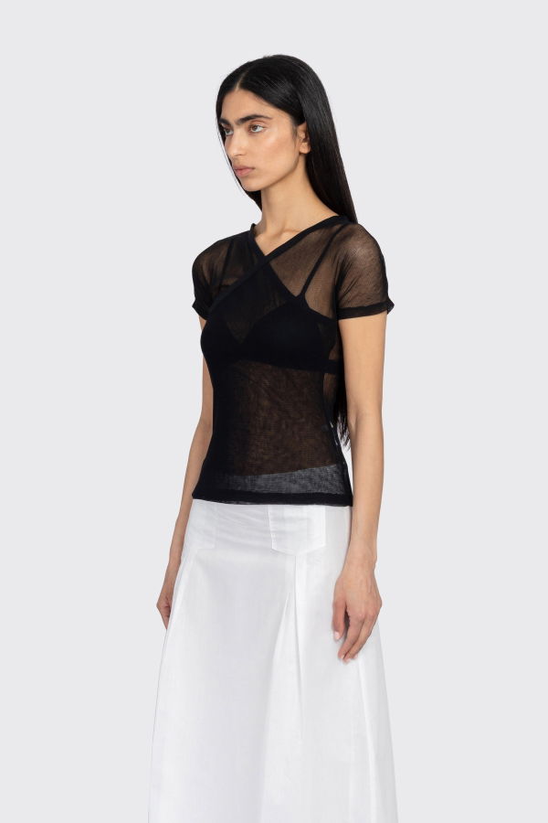 Paloma Wool Olimpia Mesh Top - Black