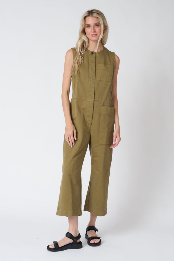 TOAST Sleeveless Cotton Twill Jumpsuit