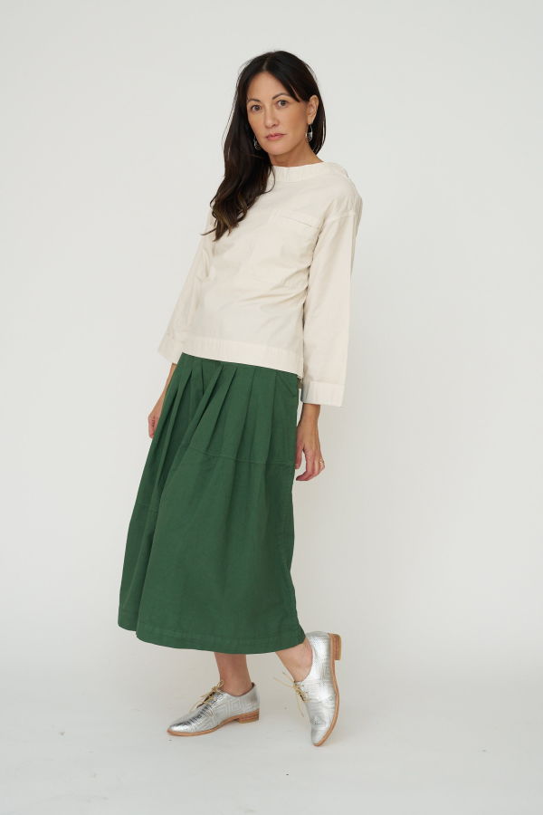 TOAST Cotton Linen Poplin Smock Top - Raw Linen