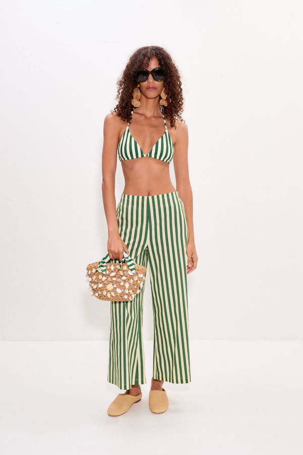 Simon Miller Bwai Bikini Top - Gummy Green/Ecru