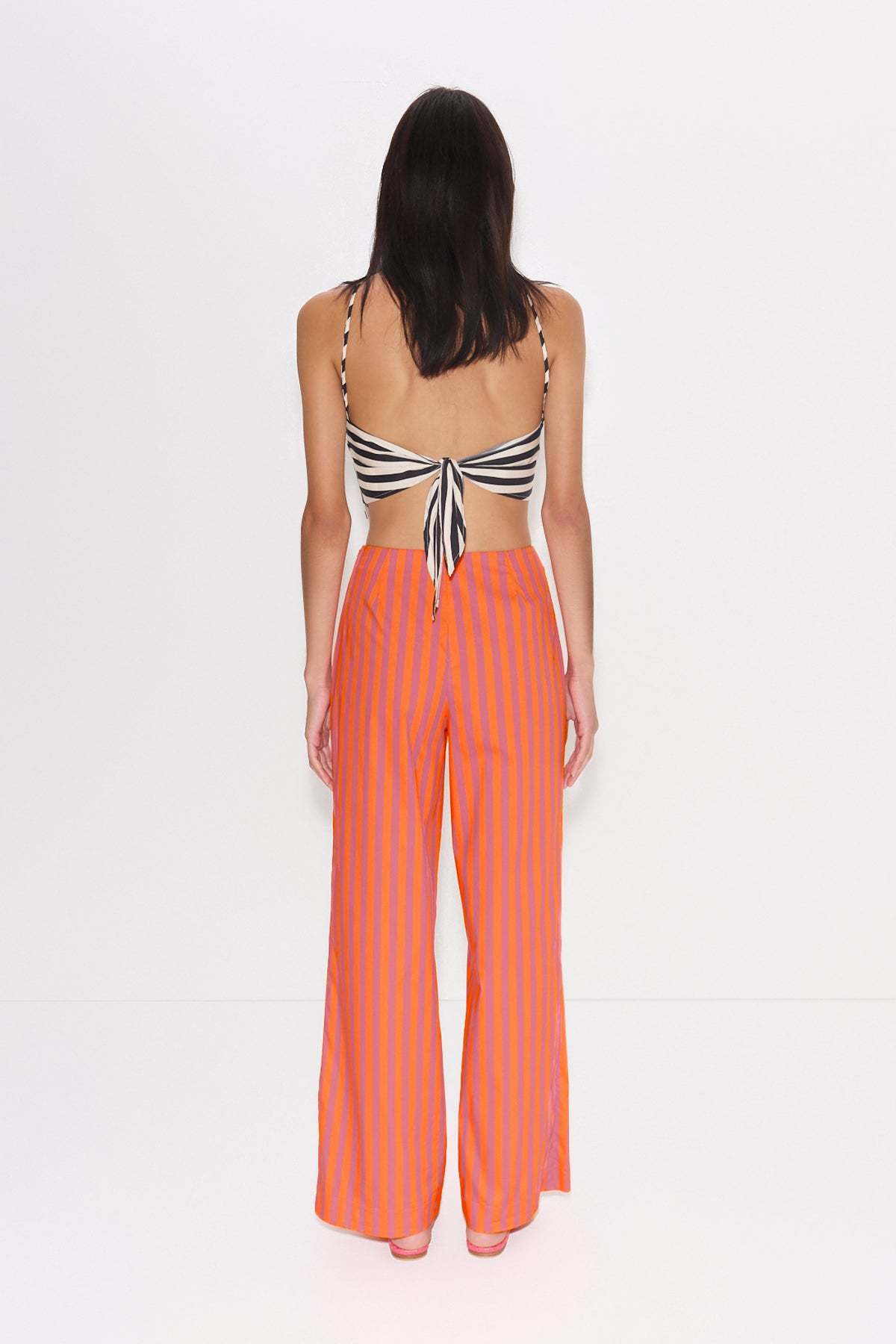 Simon Miller Kit Poplin Tie Top - Black/White Stripe - Image 5 of 5
