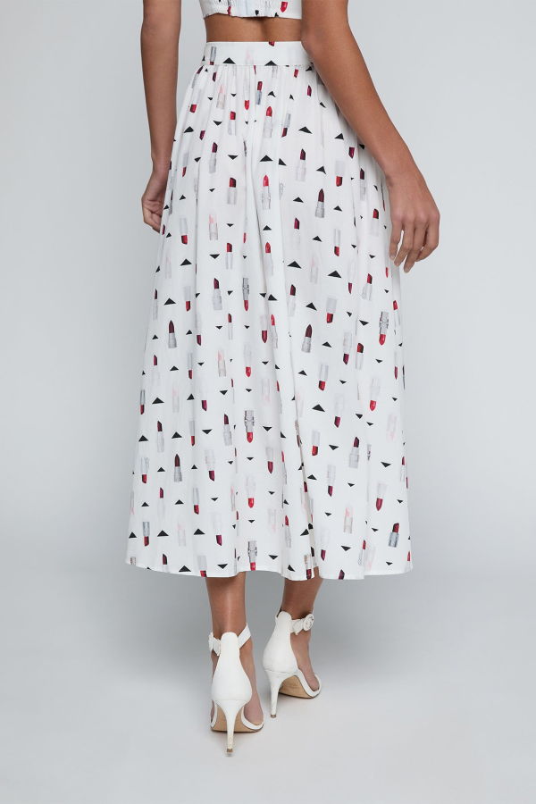 L'Agence Seina Poplin Midi Skirt
