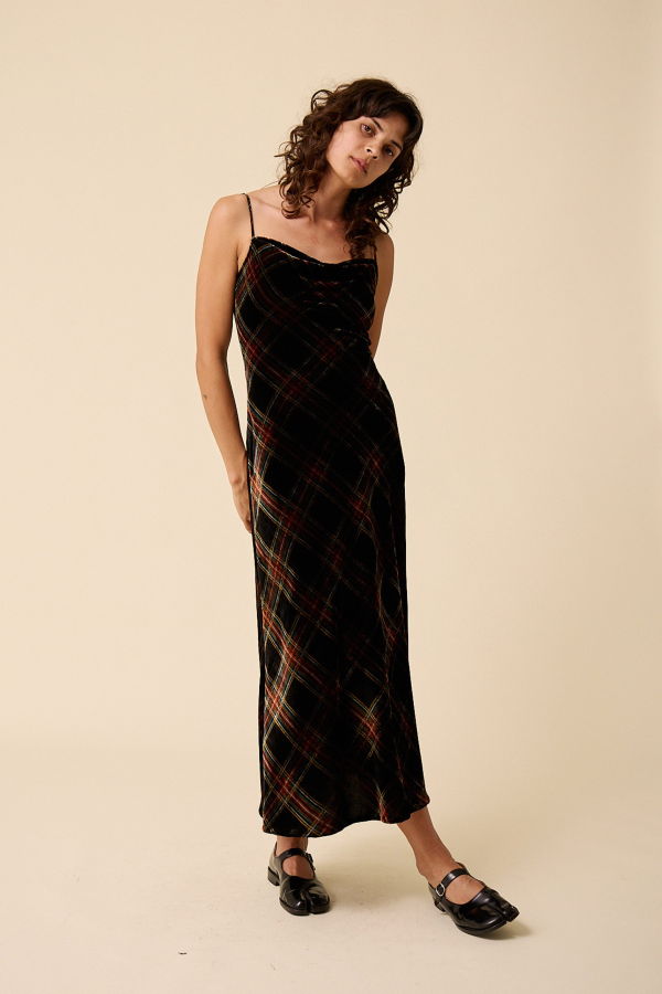 Penny Sage Valentine Dress (Tartan)