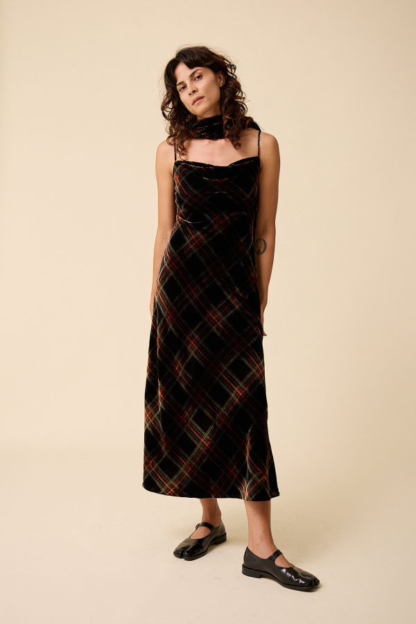 Penny Sage Valentine Dress (Tartan)