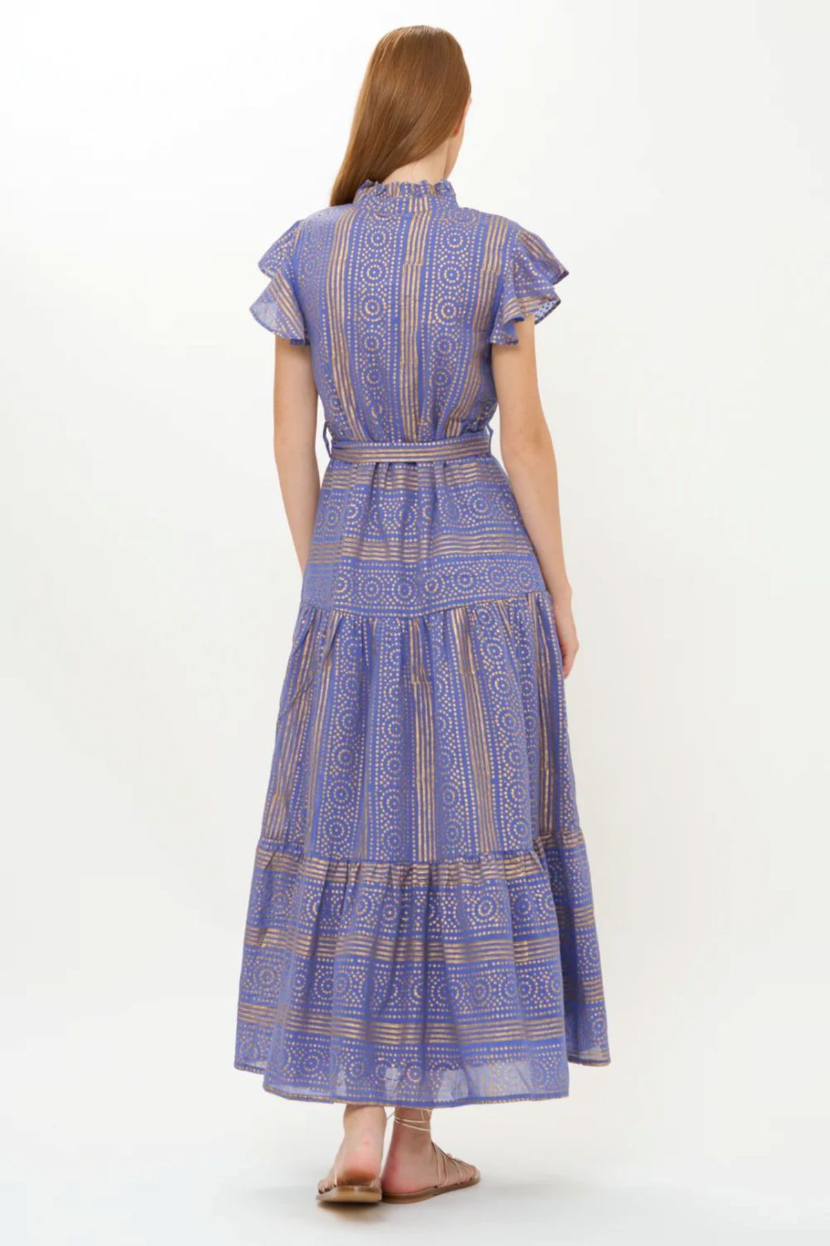 Oliphant Helene Ruffle Collar Button Maxi Dress - Image 7 of 7