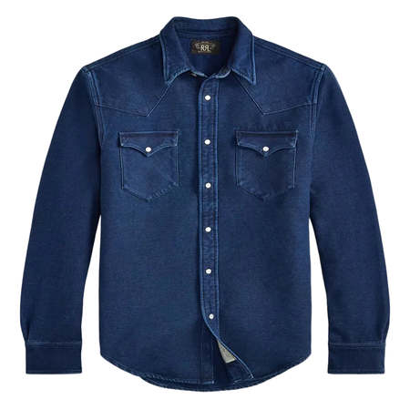 RRL Western-Print Cotton-Linen Camp Shirt - Red/Tan | Garmentory