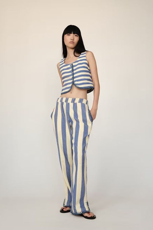 Tach Clothing Nerina Terry Pant - Blue Stripes