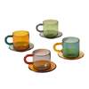 Be Home Niko Glass Espresso Cup & Saucer Set of 4 - Thumbnail 1