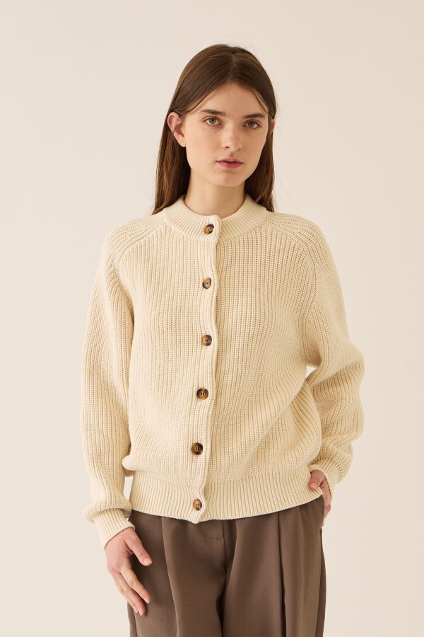 demylee Audrey Organic Cotton Cardigan - Natural