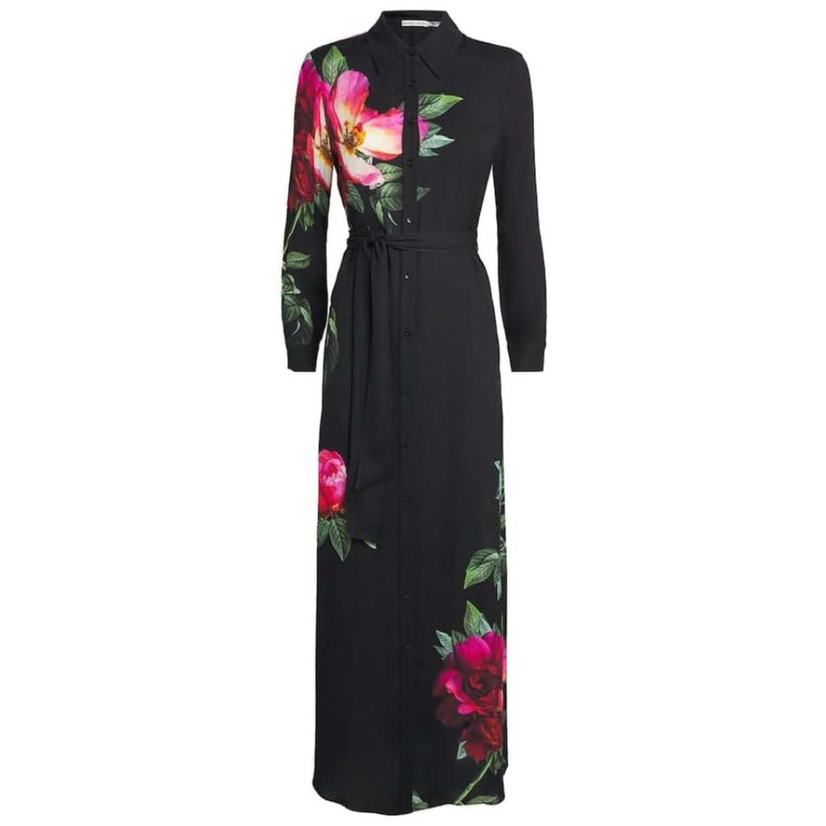 Alice + Olivia Chassidy Maxi Shirt Dress - Empress Bloom Black - Image 1 of 1