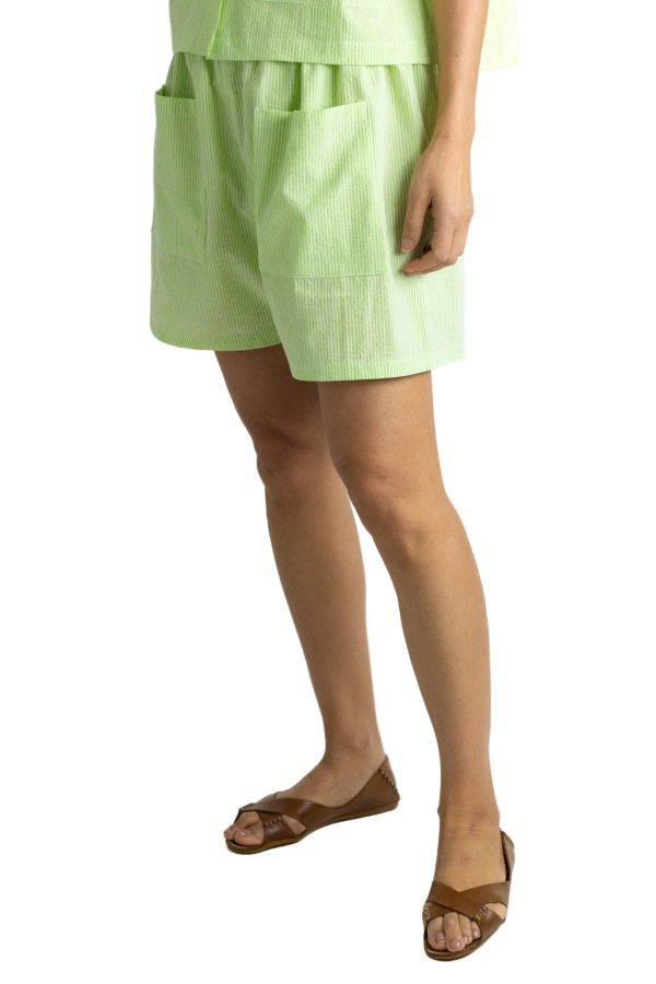 Meg Play Short - Lime Seersucker