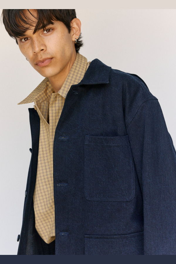 MAN-TLE R20J2 Blue Sumi Organic Denim Rebook Jacket