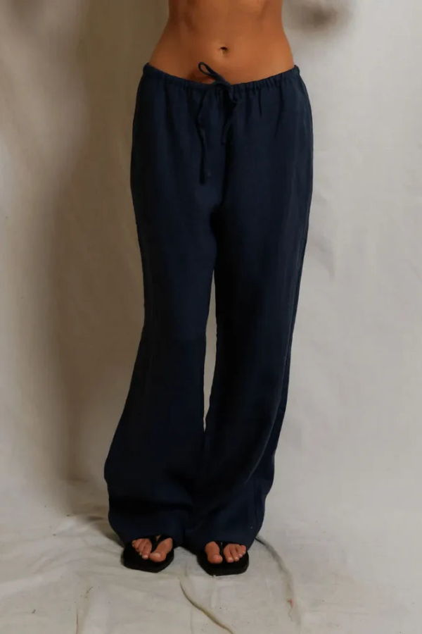 Perfect White Tee Lorana Linen Pants