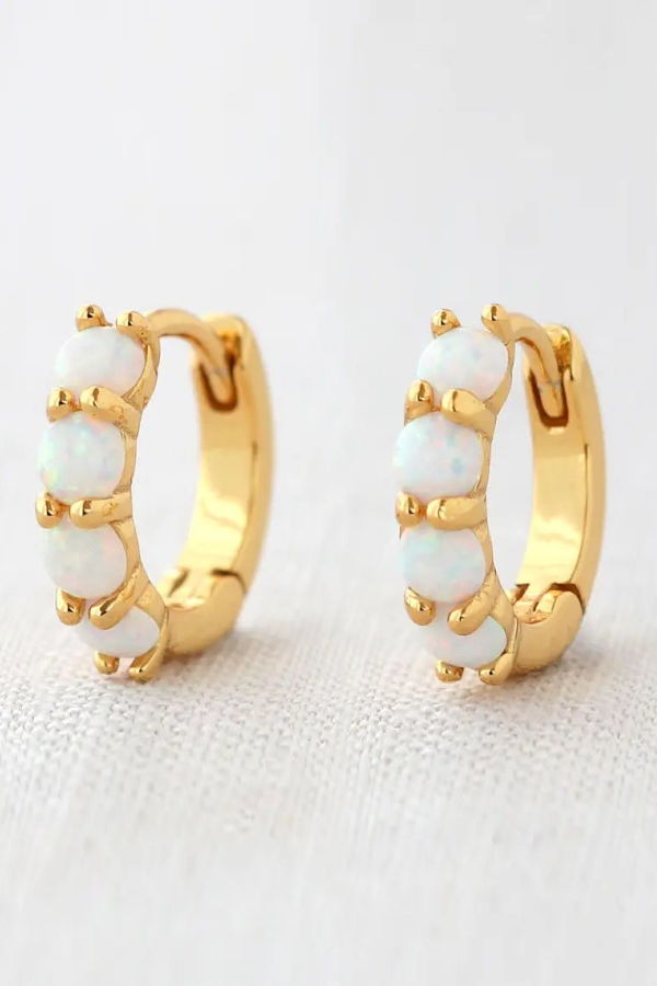 Kris Nations Opal Huggie Hoop Earrings
