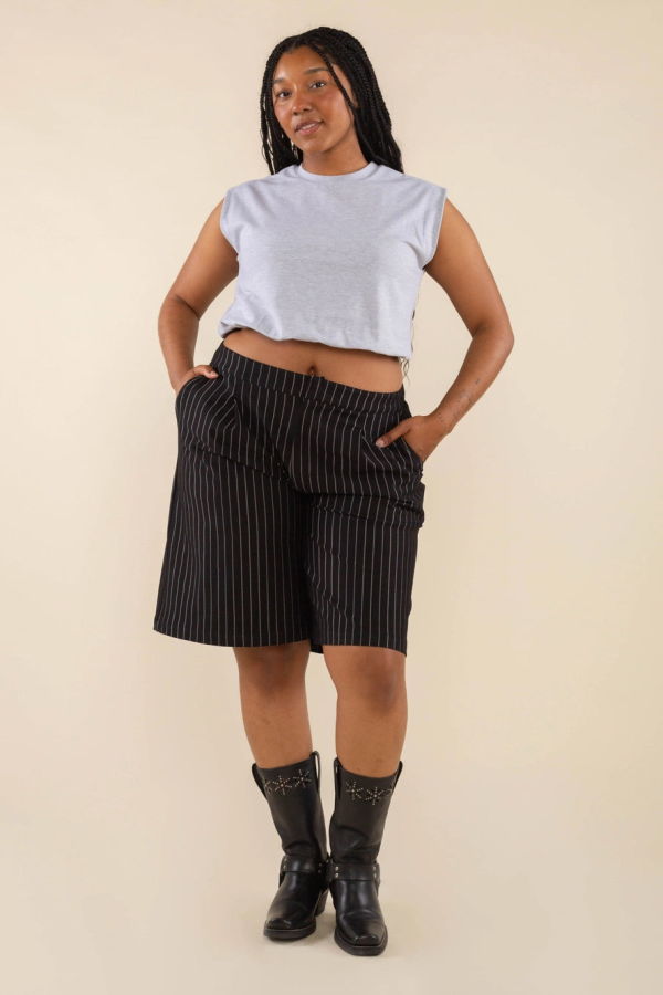 NLT Noah Pinstripe Long Shorts