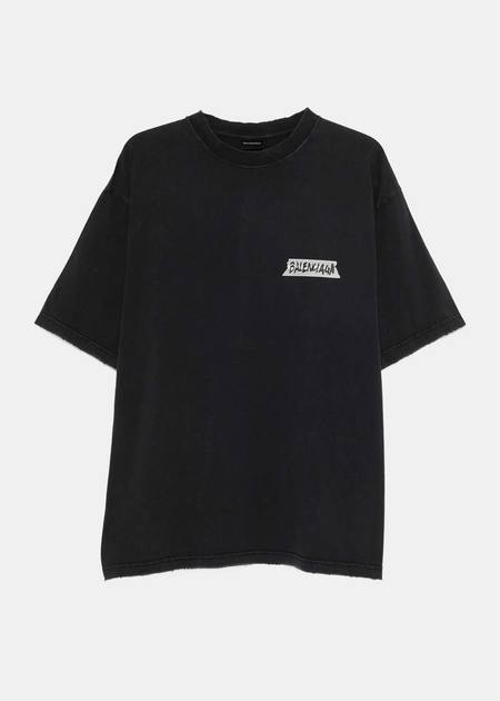 BALENCIAGA CREW ブラック Tシャツ バレンシアガ コットン Tシャツ XS メンズ ブラック 620941 CREW