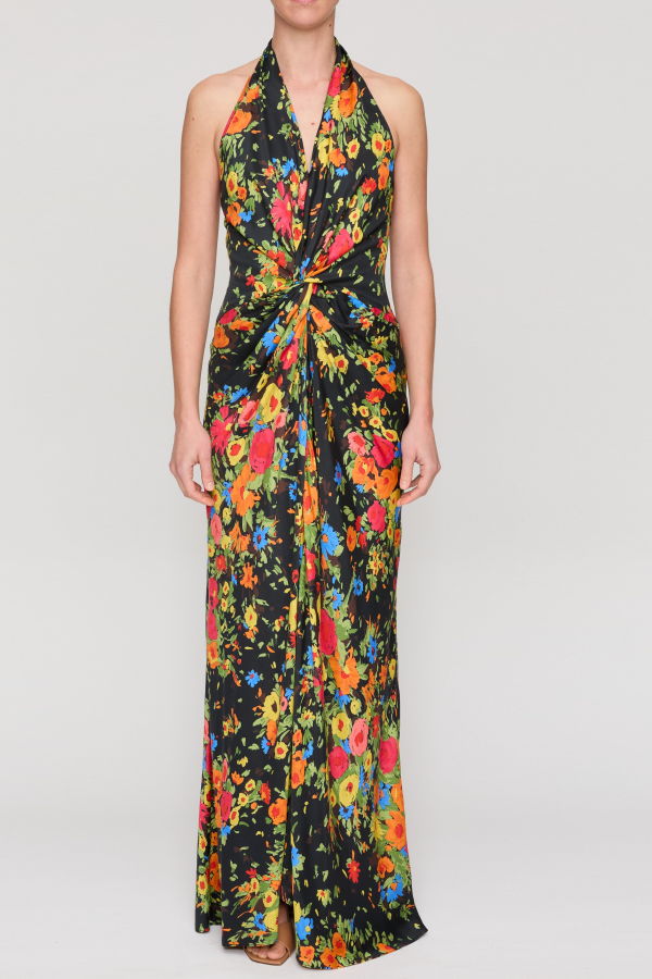 A.L.C. Mabel Gown - Black/Persimmon