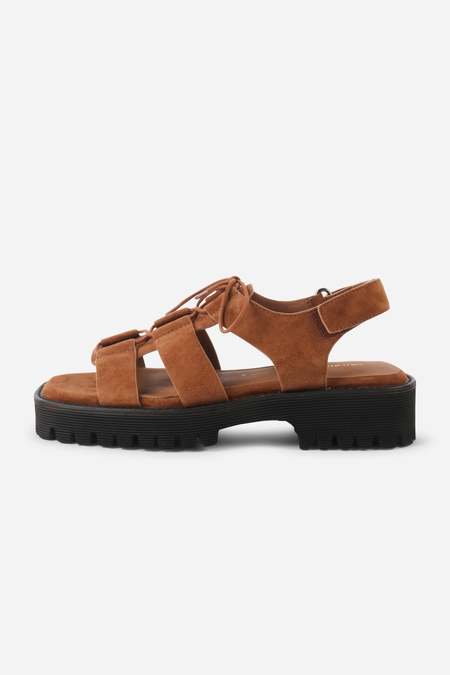 grounds Moopie Leather Sandal - Gray/Ice Gray | Garmentory