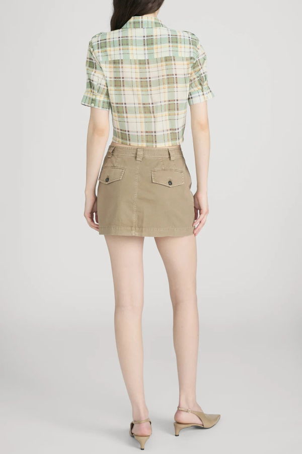 Ulla Johnson Frame The Utility Shirt - Jade Green Plaid