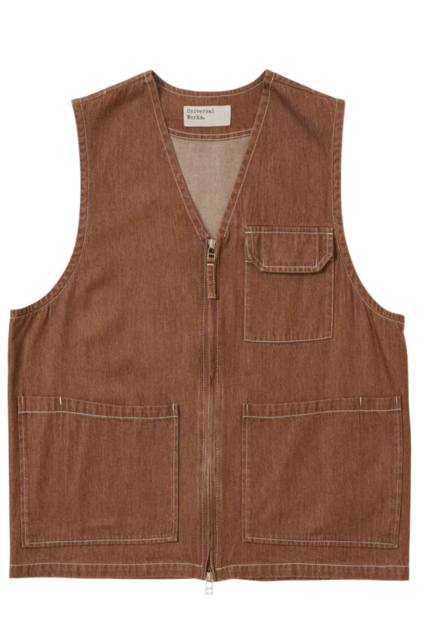 Universal Works Meco Denim Marine Gilet