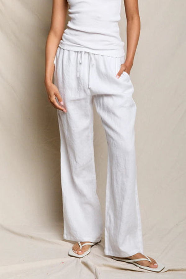 Perfect White Tee Iorana Linen Drawstring Pants