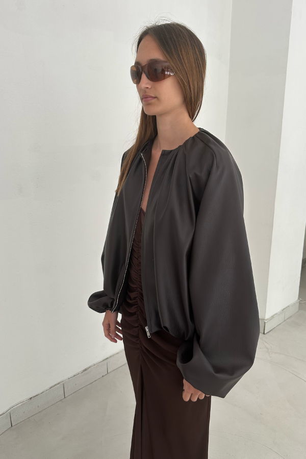 SAEMDI Gathered Bomber Jacket