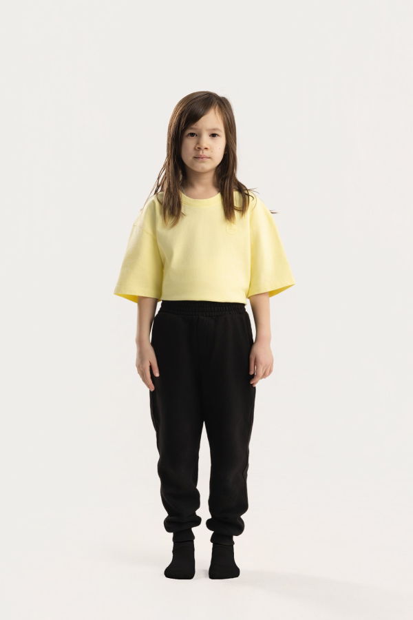 KIDS Hahaha Organic Cotton Essential Joggers - Black