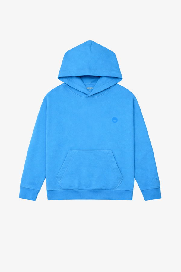KIDS Hahaha Organic Cotton Essential Hoodie - Blue
