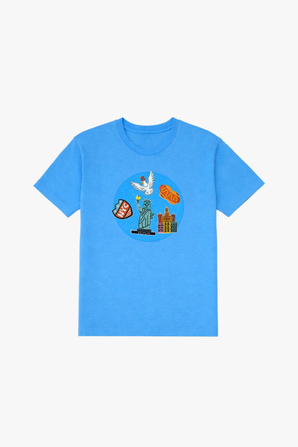 KIDS Hahaha Organic Cotton Customizable Tee - Blue