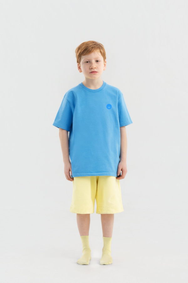 KIDS Hahaha Organic Cotton Tee Essential T-Shirt - Blue