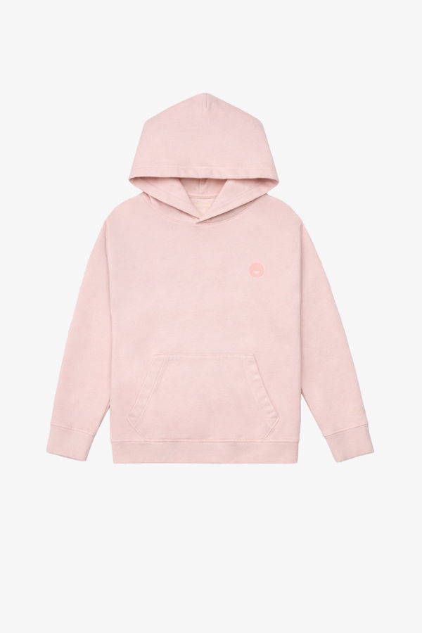 KIDS Hahaha Organic Cotton Essential Hoodie - Dirty Pink