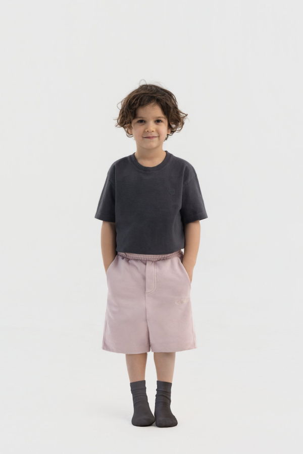 KIDS Hahaha Organic Cotton Essential Shorts - Dirty Pink