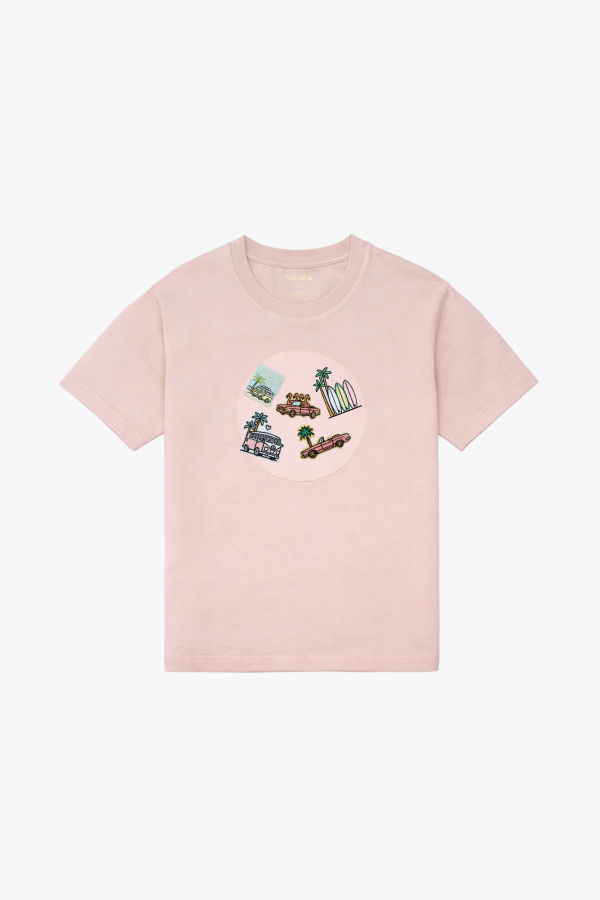 KIDS Hahaha Organic Cotton Tee - Dirty Pink