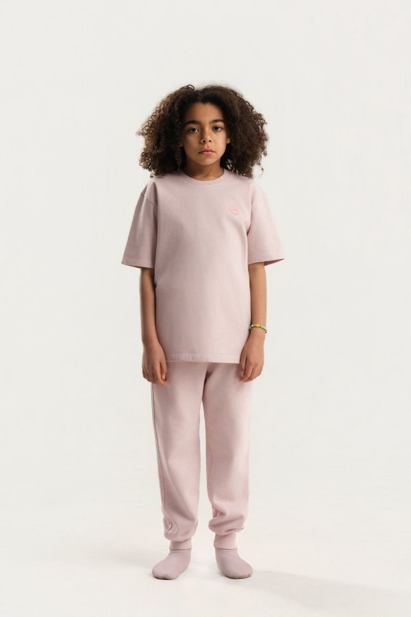 KIDS Hahaha Organic Cotton Essential Tee - Dirty Pink