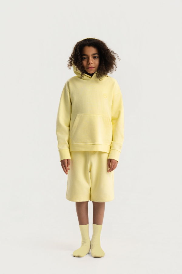 KIDS Hahaha Organic Cotton Essential Hoodie - Light Yellow
