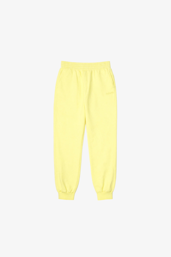 KIDS Hahaha Organic Cotton Essential Joggers - Light Yellow