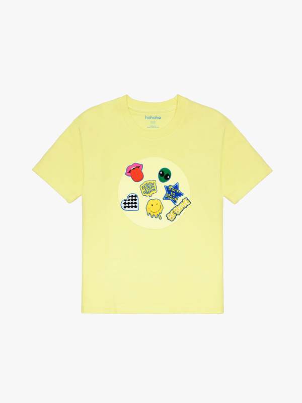 KIDS Hahaha Organic Cotton Customizable Tee - Light Yellow KIDS Hahaha Organic Cotton Customizable Tee - Light Yellow