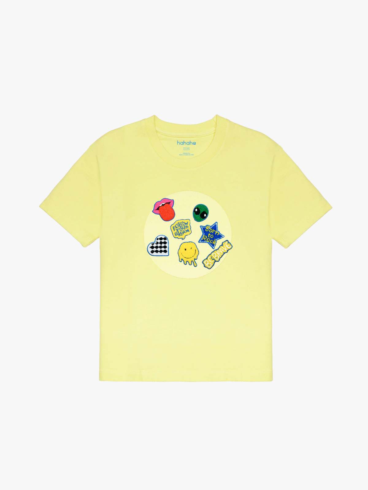 KIDS Hahaha Organic Cotton Customizable Tee - Light Yellow - Image 1 of 7