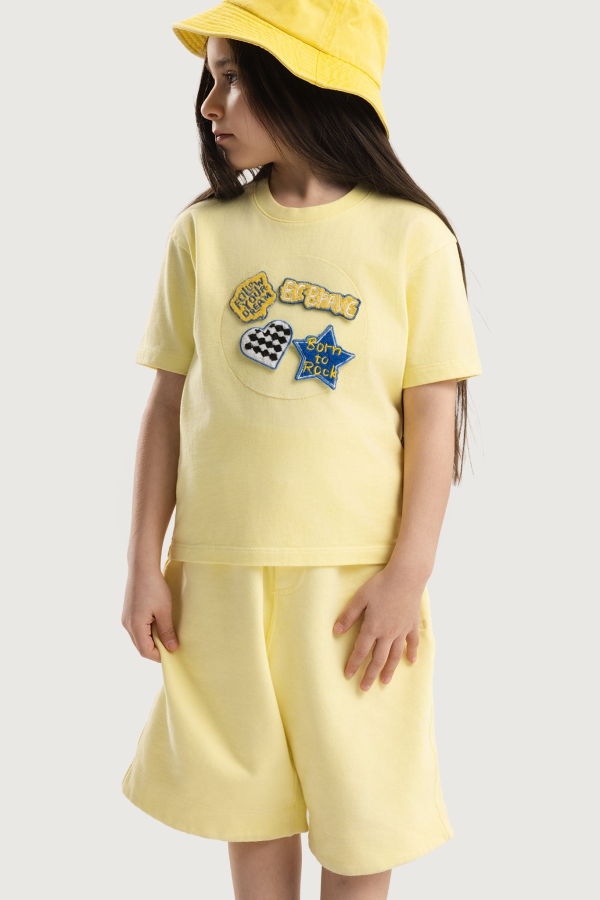 KIDS Hahaha Organic Cotton Customizable Tee - Light Yellow