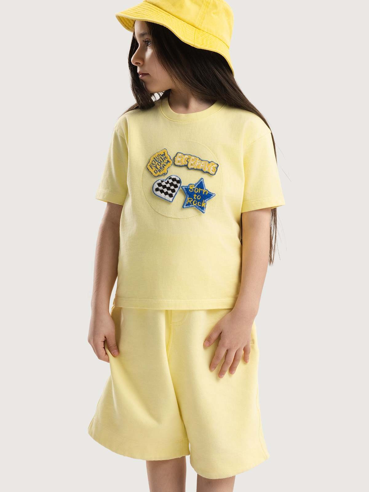 KIDS Hahaha Organic Cotton Customizable Tee - Light Yellow - Image 2 of 7
