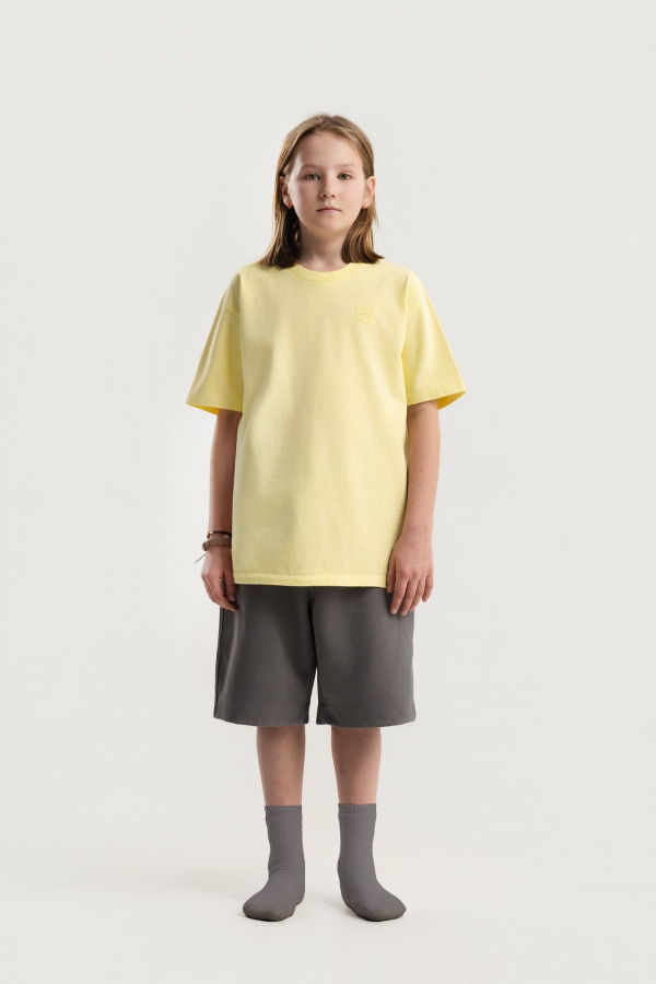 KIDS Hahaha Organic Cotton Essential Tee - Light Yellow