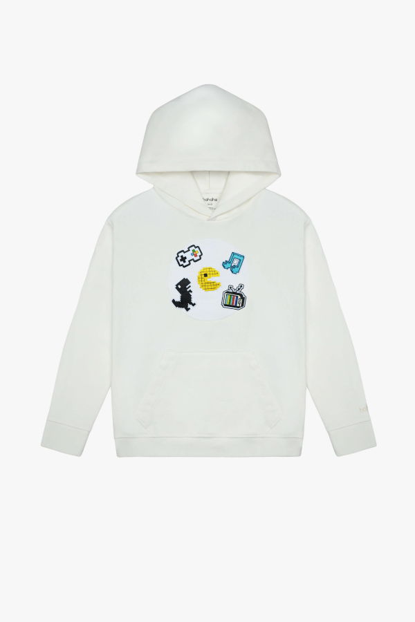KIDS Hahaha Organic Cotton Customizable Hoodie - Off-White