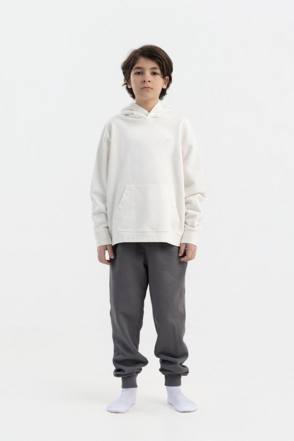 KIDS Hahaha Organic Cotton Essential Hoodie - Off-White
