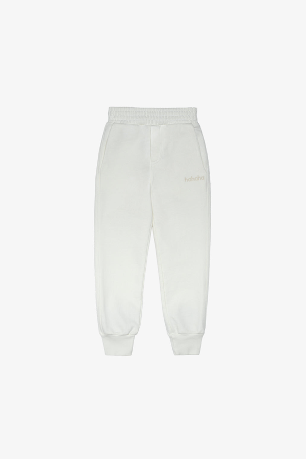 KIDS Hahaha Organic Cotton Essential Joggers - Off-White