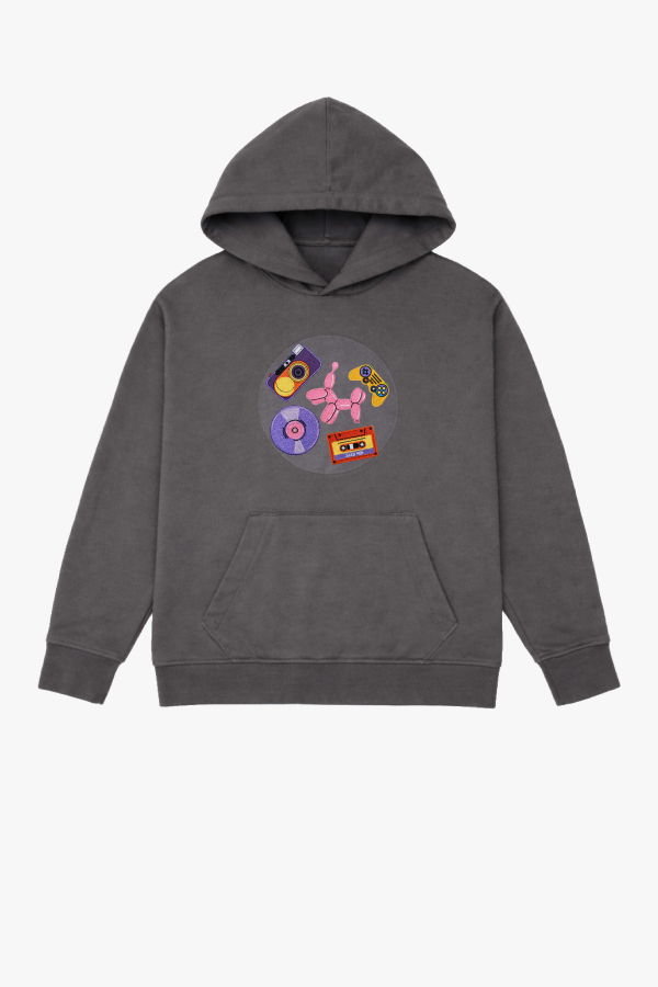 KIDS Hahaha Organic Cotton Customizable Hoodie - Stone Grey